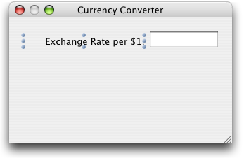 The exchange rate label field (selected)