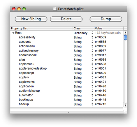 Exact match plist as seen in the plist editor