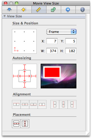 Setting the autosizing for your QTMovieView object