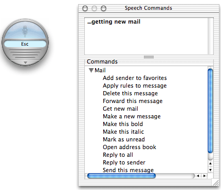 Screen microphone and Speech Commands window