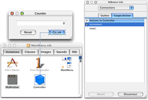 Connecting an action to the Controller