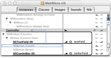 Making connections in outline view