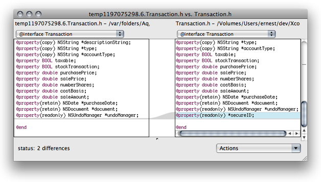 Comparing two revisions of a file using FileMerge