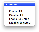The Action pop-up menu
