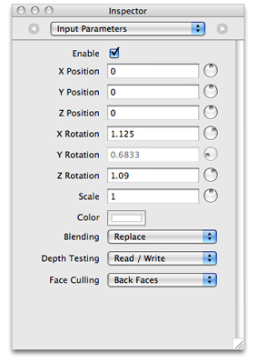 The Input Parameters pane