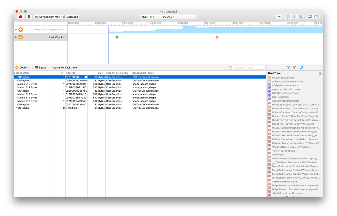 Examining the recorded data