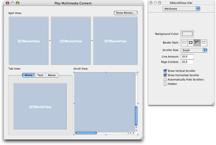 Scroll View attributes specified