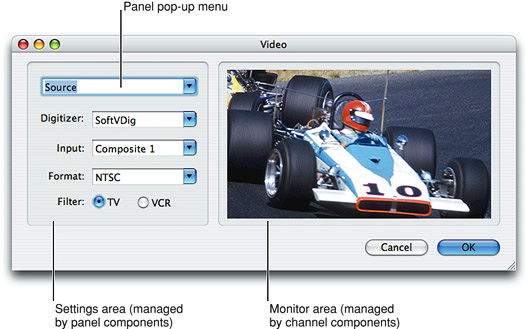 A sample sequence grabber settings dialog box