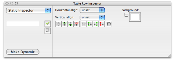 Setting row properties