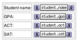 Dynamic elements for Student’s attributes