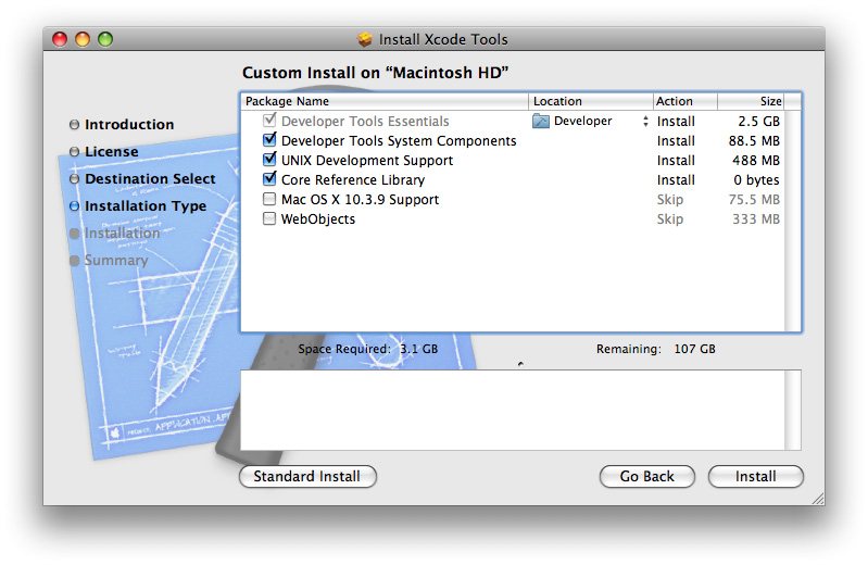 Xcode Tools installer